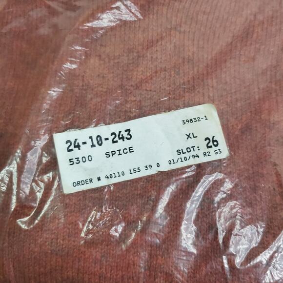 NWT Vintage LL Bean V Neck 100% Lambswool Sweater Pullover Long Sleeve Size XLT - Picture 3 of 8